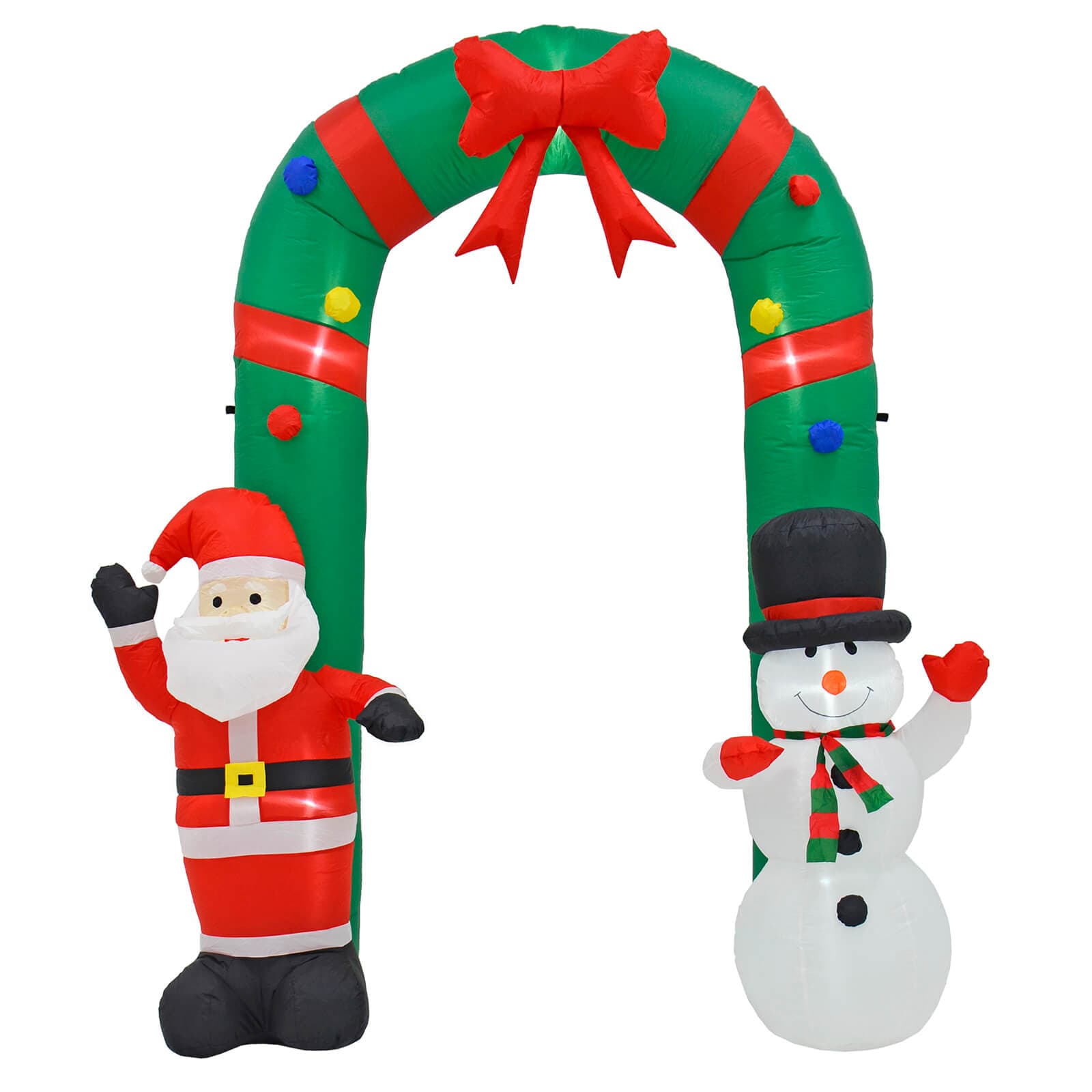 Mr Crimbo 8ft Inflatable Light Up Santa Snowman Arch Decoration